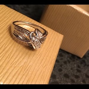 SOLD!!  Sterling ring with diamonds
